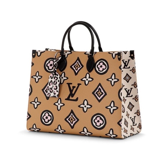 Louis Vuitton Tan and Black Monogram Tote - Picture 1 of 7